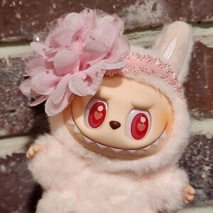 Labubu Pink Flower Lace Headband